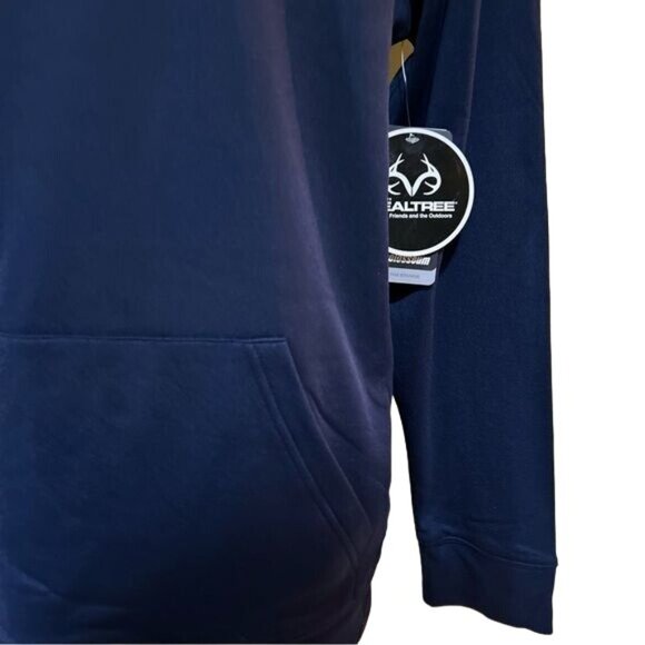 Realtree Auburn men’s Performance Hoodie Navy Camouflage Large New - Picture 7 of 9